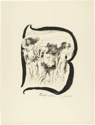 Lovis Corinth. Letter B (Buchstabe B) from the illustrated book in portfolio form The ABCs (Das ABC). (1916, published 1917)