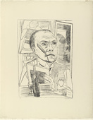 Max Beckmann. Self-Portrait in the Hotel (Selbst im Hotel) fromTrip to Berlin 1922 (Berliner Reise 1922). 1922