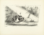 Lyonel Feininger. Off the Coast (Vor der K&uuml;ste). (1950)