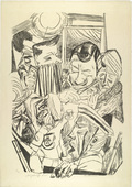 Max Beckmann. The Patriotic Song (plate 9) [Das patriotische Lied (Blatt 9)] from Hell (Die H&ouml;lle). (1919)