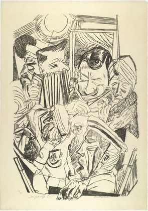 Max Beckmann. The Patriotic Song (plate 9) [Das patriotische Lied (Blatt 9)] from Hell (Die H&ouml;lle). (1919)