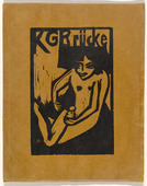Erich Heckel. Fr&auml;nzi with Doll (Fr&auml;nzi mit Puppe) (cover) from KG Br&uuml;cke. 1910