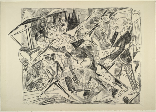 Max Beckmann. The Martyrdom (plate 4) [Das Martyrium (Blatt 4)] from Hell (Die H&ouml;lle). (1919)