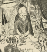 Max Beckmann. Hunger (plate 5) [Der Hunger (Blatt 5)] from Hell (Die H&ouml;lle). (1919)