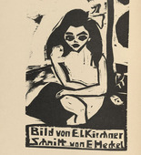 Erich Heckel. Sitzender Akt (Fr&auml;nzi) [Seated Nude (Fr&auml;nzi)] (plate, folio 5 verso) from KG Br&uuml;cke. 1910