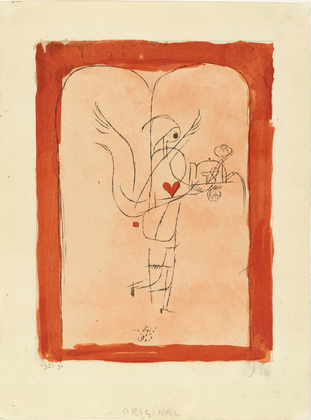 Paul Klee. A Guardian Angel Serves a Small Breakfast (Ein Genius serviert ein kleines Fr&uuml;hst&uuml;ck) from the yearbook Die Freude: Bl&auml;tter einer neuen Gesinnung (Joy: Papers for a New Consciousness). 1920