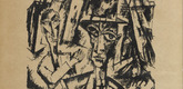 Max Burchartz. Two Men (Zwei M&auml;nner) (plate, preceding p. 225) from the periodical Das Kunstblatt, vol. 3, no. 8 (Aug 1919). 1919