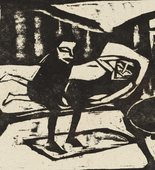 Erich Heckel. Interior with Two Figures (Interieur mit zwei Figuren). 1911