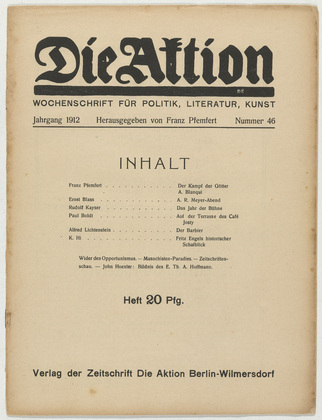 Die Aktion, vol. 2, no. 46. November 13, 1912
