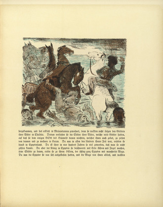 Lovis Corinth. The Egyptians drown in the Sea (Die &Auml;gypter ertrinken im Meer) (plate, folio 8) from Das Buch Judith (The Book of Judith). 1910