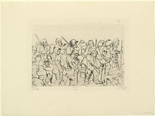 Otto Dix. Battle-Weary Troops Retreat (Battle of the Somme) [Abgek&auml;mpfte Truppe geht zur&uuml;ck (Sommeschlacht)] from The War (Der Krieg). (1924)
