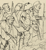 Otto Dix. Battle-Weary Troops Retreat (Battle of the Somme) [Abgek&auml;mpfte Truppe geht zur&uuml;ck (Sommeschlacht)] from The War (Der Krieg). (1924)