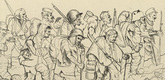 Otto Dix. Battle-Weary Troops Retreat (Battle of the Somme) [Abgek&auml;mpfte Truppe geht zur&uuml;ck (Sommeschlacht)] from The War (Der Krieg). (1924)