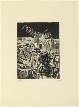 Otto Dix. Nocturnal Encounter with a Lunatic (N&auml;chtliche Begegnung mit einem Irrsinnigen) from The War (Der Krieg). (1924)