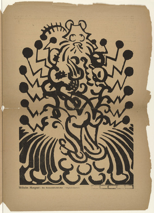 Wilhelm Morgner. The Rat-Trap Trader (Der Rattenfallenh&auml;ndler) (plate, p. 37) from the periodical Der Sturm. Wochenschrift f&uuml;r Kultur und K&uuml;nste, vol. 3, no. 109 (May 1912). 1912