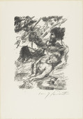 Lovis Corinth. Heading for Act 3 (Kopfst&uuml;ck Zum 3. Akt) from The Robbers (Die R&auml;uber). (1923)