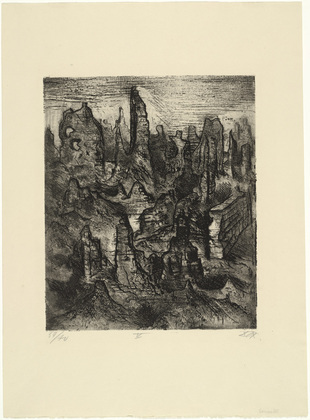 Otto Dix. The Ruins of Langemarck (Die Tr&uuml;mmer von Langemarck) from The War (Der Krieg). (1924)