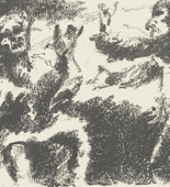 Lovis Corinth. Heading for Act 4: Karl Moor and Kosinsky on Horseback by Count Moor's Castle (Kopfst&uuml;ck Zum 4. Akt: Karl Moor und Kosinsky zu Pferde vor der Burg des Grafen Moor) from The Robbers (Die R&auml;uber). (1923)