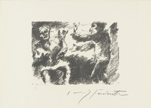 Lovis Corinth. Heading for Act 4: Karl Moor and Kosinsky on Horseback by Count Moor's Castle (Kopfst&uuml;ck Zum 4. Akt: Karl Moor und Kosinsky zu Pferde vor der Burg des Grafen Moor) from The Robbers (Die R&auml;uber). (1923)