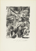 Lovis Corinth. Heading for Act 5: Franz and Daniel (Kopfst&uuml;ck zum 5. Akt: Franz und Daniel) from The Robbers (Die R&auml;uber). (1923)