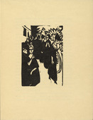 Ernst Ludwig Kirchner. The Canoness in the Garden (Das Stiftsfr&auml;ulein im Garten) (plate, folio 5) from Das Stiftsfr&auml;ulein und der Tod (The Canoness and Death). 1913