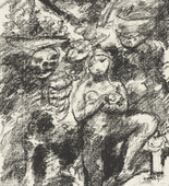 Lovis Corinth. Heading for Act 5: Franz and Daniel (Kopfst&uuml;ck zum 5. Akt: Franz und Daniel) from The Robbers (Die R&auml;uber). (1923)