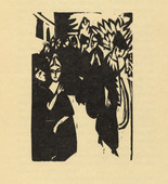 Ernst Ludwig Kirchner. The Canoness in the Garden (Das Stiftsfr&auml;ulein im Garten) (plate, folio 5) from Das Stiftsfr&auml;ulein und der Tod (The Canoness and Death). 1913