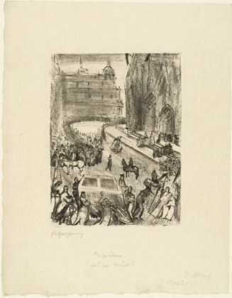 Rudolf Grossmann. Funeral of Cardinal Fischer, Cologne (Large Version) (Begr&auml;bnis des Kardinal Fischer, K&ouml;ln [gro&szlig;e Fassung]). (1912)