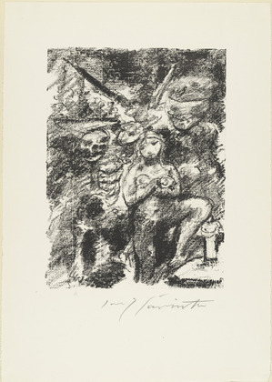 Lovis Corinth. Heading for Act 5: Franz and Daniel (Kopfst&uuml;ck zum 5. Akt: Franz und Daniel) from The Robbers (Die R&auml;uber). (1923)