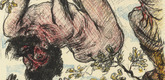Lovis Corinth. Achior Hanged from a Tree (Achior am Baume h&auml;ngend) (plate, folio 14) from Das Buch Judith (The Book of Judith). 1910