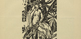 Heinrich Campendonk. Female Nude Seated with Deer and Dogs (Sitzender weiblicher Akt mit Rehen und Hunden) (in-text plate, p. 33) from the periodical Der Sturm. Wochenschrift f&uuml;r Kultur und K&uuml;nste, vol. 7, no. 3 (June 1916). 1916