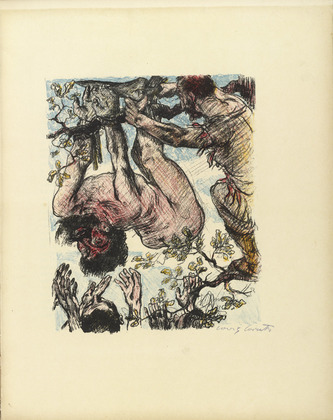 Lovis Corinth. Achior Hanged from a Tree (Achior am Baume h&auml;ngend) (plate, folio 14) from Das Buch Judith (The Book of Judith). 1910