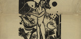 Heinrich Campendonk. Nude Boy with Fish (Knabenakt mit Fischen) (in-text plate, title page) from the periodical Der Sturm. Wochenschrift f&uuml;r Kultur und K&uuml;nste, vol. 7, no. 5 (Aug 1916). 1916