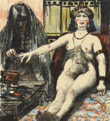 Lovis Corinth. Judith Being Dressed by Her Maid (Judith l&auml;sst sich von der Magd schm&uuml;cken) (plate, folio 19) from Das Buch Judith (The Book of Judith). 1910