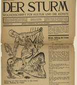 Oskar Kokoschka. Drawing for M&ouml;rder, Hoffnung der Frauen (Zeichnung zu M&ouml;rder, Hoffnung der Frauen) (in-text plate, title page) from the periodical Der Sturm. Wochenschrift f&uuml;r Kultur und K&uuml;nste, vol. 1, no. 20 (July 14, 1910). 1910