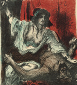 Lovis Corinth. Judith Beheads Holofernes (Judith schl&auml;gt dem Holofernes das Haupt ab) (plate, folio 24) from Das Buch Judith (The Book of Judith). 1910