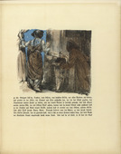 Lovis Corinth. Judith Leaves the Tent (Judith verl&auml;sst das Zelt) (in-text plate, folio 26) from Das Buch Judith (The Book of Judith). 1910
