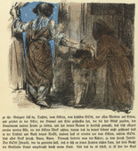 Lovis Corinth. Judith Leaves the Tent (Judith verl&auml;sst das Zelt) (in-text plate, folio 26) from Das Buch Judith (The Book of Judith). 1910