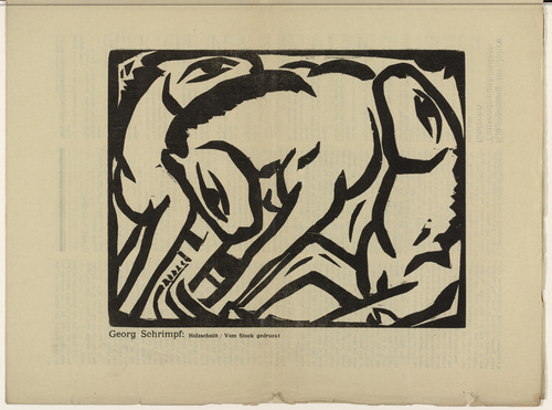 Georg Schrimpf. Horses I (Pferde I) (plate, p. 67) from the periodical Der Sturm. Wochenschrift f&uuml;r Kultur und K&uuml;nste, vol. 7, no. 6 (Sept 1916). 1916
