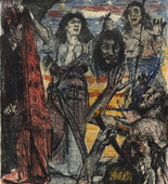 Lovis Corinth. The Return of Judith (Judiths R&uuml;ckkehr) (plate, folio 27) from Das Buch Judith (The Book of Judith). 1910