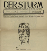 Oskar Kokoschka. Self-Portrait (Selbstbildnis) (in-text plate, title page) from the periodical Der Sturm. Wochenschrift f&uuml;r Kultur und K&uuml;nste, vol. 7, no. 8 (Nov 1916). 1916