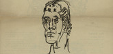 Oskar Kokoschka. Self-Portrait (Selbstbildnis) (in-text plate, title page) from the periodical Der Sturm. Wochenschrift f&uuml;r Kultur und K&uuml;nste, vol. 7, no. 8 (Nov 1916). 1916