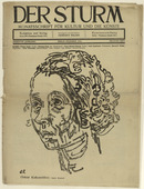 Oskar Kokoschka. Claire Waldoff (in-text plate, title page) from the periodical Der Sturm. Wochenschrift f&uuml;r Kultur und K&uuml;nste, vol. 7, no. 9 (Dec 1916). 1916