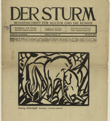 Georg Schrimpf. Three Horses (Drei Pferde) (in-text plate, title page) from the periodical Der Sturm. Wochenschrift f&uuml;r Kultur und K&uuml;nste, vol. 7, no. 10 (Jan 1917). 1917