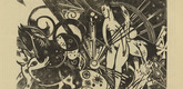 Heinrich Campendonk. Composition with Female Nude and Animals (Komposition mit weiblichem Akt und Tieren) (plate, p. 113) from the periodical Der Sturm. Wochenschrift f&uuml;r Kultur und K&uuml;nste, vol. 7, no. 10 (Jan 1917). 1917