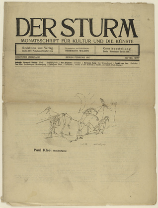 Paul Klee. Moonrise (Mondaufgang) (in-text plate, title page) from the periodical Der Sturm. Wochenschrift f&uuml;r Kultur und K&uuml;nste, vol. 7, no. 11 (Feb 1917). 1917