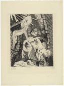 Otto Dix. House Destroyed by Aerial Bombs (Tournai) [Durch Fliegerbomben zerst&ouml;rtes Haus (Tournai)] from The War (Der Krieg). (1924)