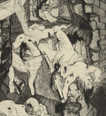 Otto Dix. House Destroyed by Aerial Bombs (Tournai) [Durch Fliegerbomben zerst&ouml;rtes Haus (Tournai)] from The War (Der Krieg). (1924)