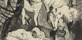 Otto Dix. House Destroyed by Aerial Bombs (Tournai) [Durch Fliegerbomben zerst&ouml;rtes Haus (Tournai)] from The War (Der Krieg). (1924)