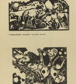 Heinrich Campendonk. Frogs and Butterfly (Fr&ouml;sche und Schmetterling) (plate, p. 5) from the periodical Der Sturm. Wochenschrift f&uuml;r Kultur und K&uuml;nste, vol. 8, no. 1 (April 1917). 1917